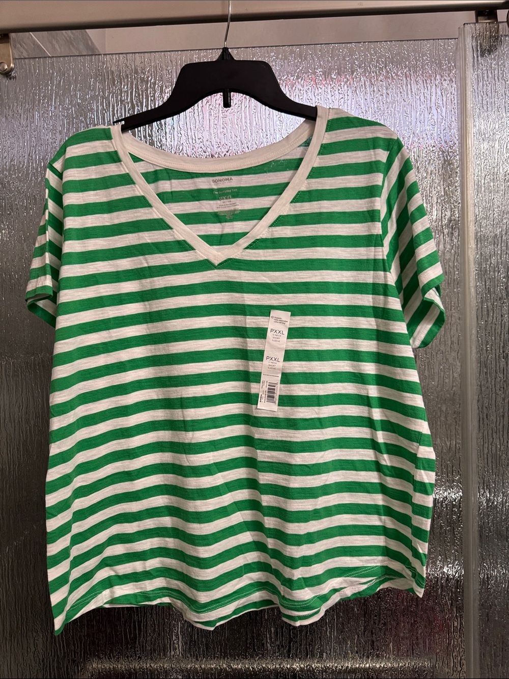 Striped V-Neck Short Sleeve Tshirt